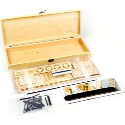 DWH VX11 1:18 Scale 400mm Wingspan Airplane 3D Wooden Puzzles Airplane DIY Fokker-DR1 Triplane Model Kit with Wooden Box Brain