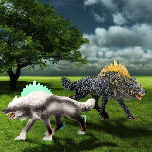 Wild Animal Figures Simulation Snow Wolf Monster Creatures Model Figurine Statue Educational Forest Toys for Childs Gift