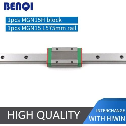 Hot selling 15mm hiiwn linear guideway MGN15-L575mm + block MGN15H linear guide for cnc motion parts