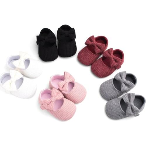New Baby Girls Cotton Shoes Spring Autumn Toddlers Butterfly-knot Prewalkers Princess Infant Soft Bottom First Walkers 0-18M