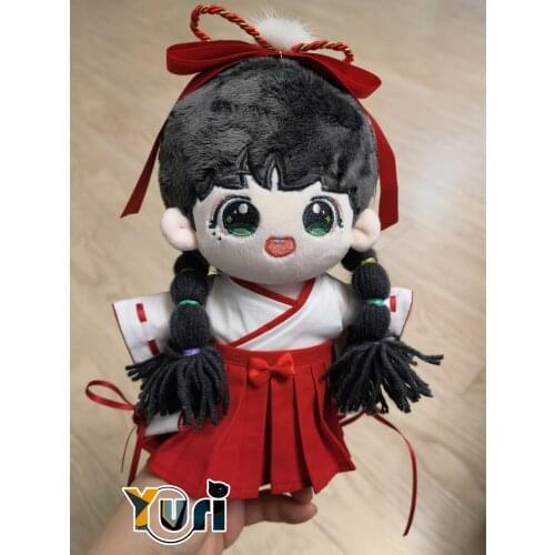 Yuri Doll Use Kikyo Japanese Miko Fukujyu Yukata Kimono Red Dress Plush 20cm Doll Clothes Costume Clothing Gift Sa XW
