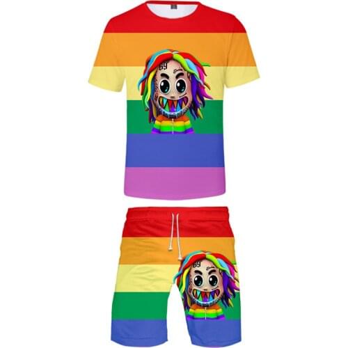 6ix9ine New Album GOOBA Two Pieces Sets Men 3D T Shirts+Shorts Suit Men Summer Tops Tees fashion T-shirt Tekashi69 Men Clothing