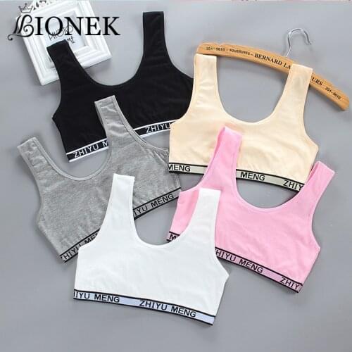 BIONEK Summer Girls Tank Tops Kids Underwear Cotton Tank Top For Teenager Camisole Kids Singlets Children Undershirt Letter