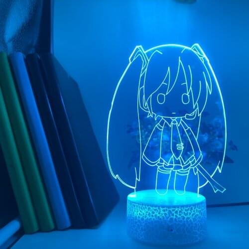 Cartoon 3D Desk Lamp Cute Anime Girl Night Light LED Bluetooth Base Atmosphere Nightlights Bedroom Party Decor Girls Kids Gift