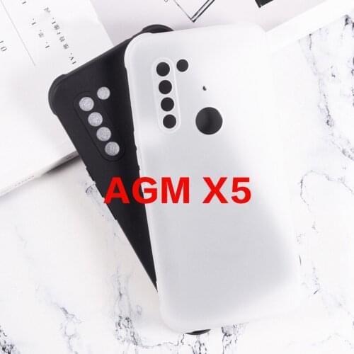 Soft Black TPU Case for AGM X5 Coque Anti-knock Frosted White Phone Case for Capinha De Celular AGM X5 X 5 5x Back Cover Etui