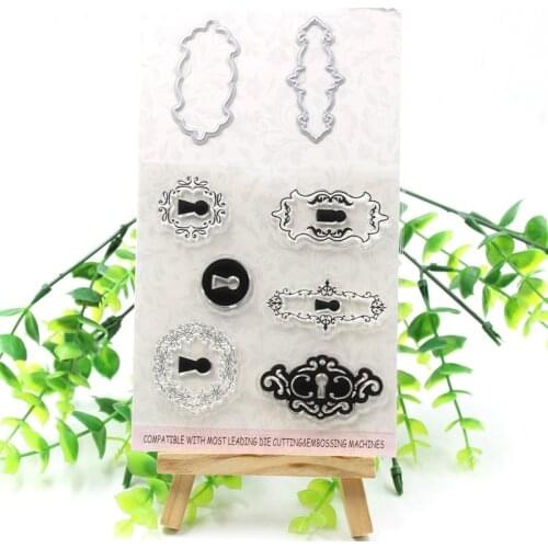 KSCRAFT Frame Transparent Clear Silicone Stamp And Cutting Dies Set for DIY scrapbooking/photo album Decorative 1024