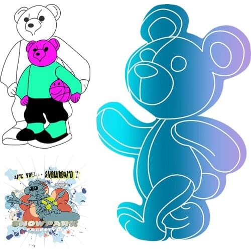 Bear Stickers on Clothes Heat-sensitive patches Heat Transfer PVC Patch Stickers on fabric Washable Ironing stickers