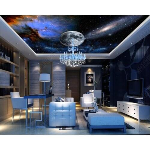 Custom photo 3d ceiling murals wallpaper Cosmic starry sky nebula planet home decor living room wallpaper for walls 3 d