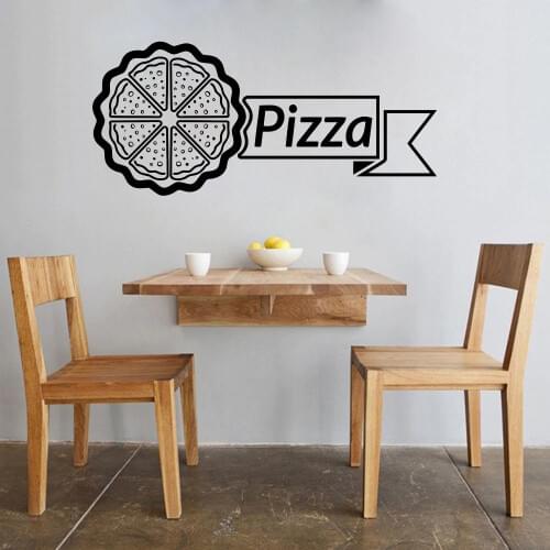 Pizza Wall Decal Fast Food Pizzeria Logo Italy Restaurant Interior Decor Door Window Vinyl Stickers Waterproof Wallpaper Q558
