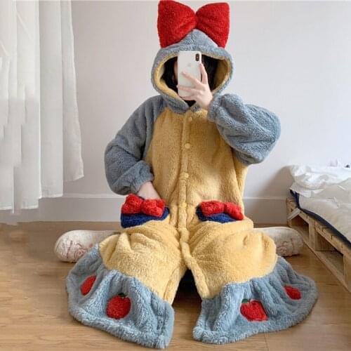 Autumn Winter Women Sweet Princess Dress Homewear Chic Cute Hooded Bow Nightgowns Girl Kawaii Soft Loungewear Lolita Sleepshirts