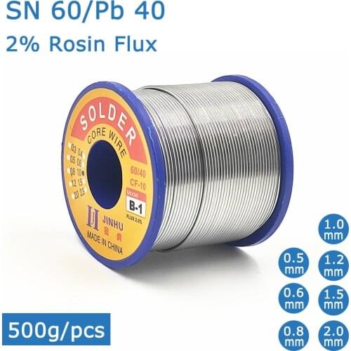 500g 0.5mm 0.8mm 1.0mm 2.0mm 60/40 Tin Lead Rosin Core Solder Wire for Electrical repair, IC repair
