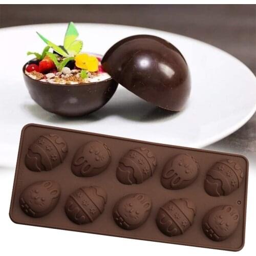 Easter Cake Mold Cute Cartoon Bunny Egg Shaped Chocolate Mold DIY Cookie Fondant Baking Mould Kitchen Dessert Pastry Tools