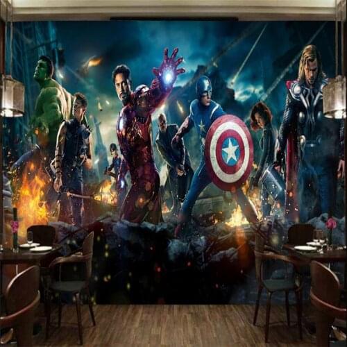 Custom Avenger League Anime Character Photo Wallpapers 3D Childrens Room E-sports Lobby Internet Cafe Decor Mural Wallpaper 3D