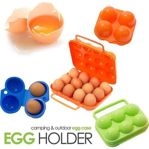 Outdoor Camping Tableware Portable Camping Picnic BBQ Egg Box Container Egg Storage Boxes Travel Kitchen Utensils Camping Gear
