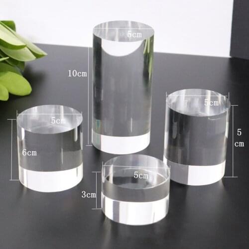 Clear Acrylic Round Stamp Block Nail Polish Jewelry Rings Display Stand