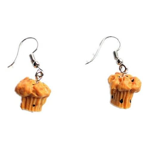 2020 Bohemian Fashion Simulation Food Pendant Long Earrings for Women Cute Interesting Small Cake Earrings boucle oreille pain