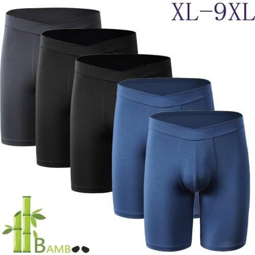 5 Pack Summer Lightweight Mens Boxer Short U Pouch Long Leg Low Waist Boxershort Underwear Men XXXXL 5XL Bielizna Brand Sport