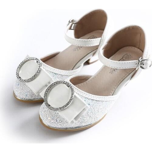 Princess Shoes Girls Leather Shoes Spring and Autumn Performance Shoes Childrens Single Shoes Little Girls Crystal High Heels