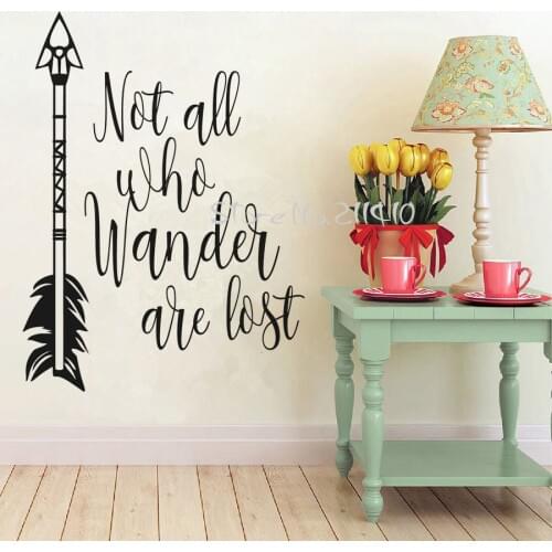 Not all who wander are lost inspirational wall decals quote removable vinyl wall sticker home decor living room mural A706
