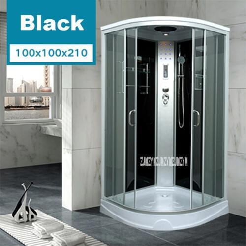 Fan-shaped Glass Shower Room Overall Bathroom Overall Pulley Glass Fan-shaped Partition Shower Closed Shower Room 220V 20W