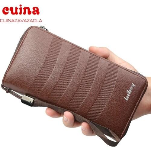 Vintage Mens Wallet Clutch Bag With Multiple Card Slots Zipper Clutch Wallet Ladies Card Holder Female Large Coin Purse Wallet