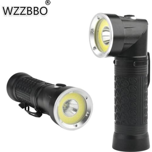 XML T6 Strong Light Flashlight Multifunctional COB Work Light Inspection Light 90 Degree Folding Flashlight