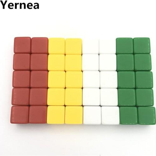 Yernea High-quality 50Pcs/Lot 16mm Blank Dice D6 Color Can Write and Carving Blank Dice Children Teaching Game Dice Wholesale
