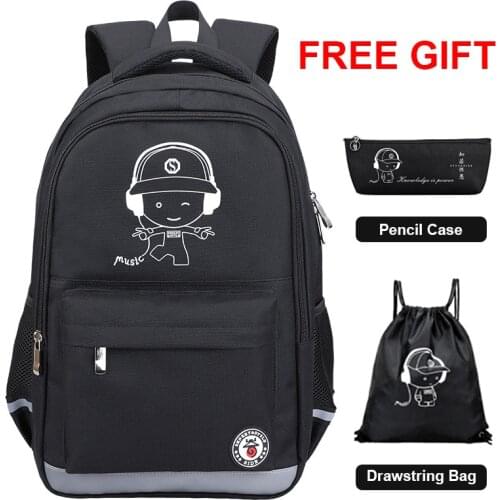 Factory supply 3-piece set Backpack music kid lightening school bag large woman Oxford cloth backpack boy bookbag For Girls