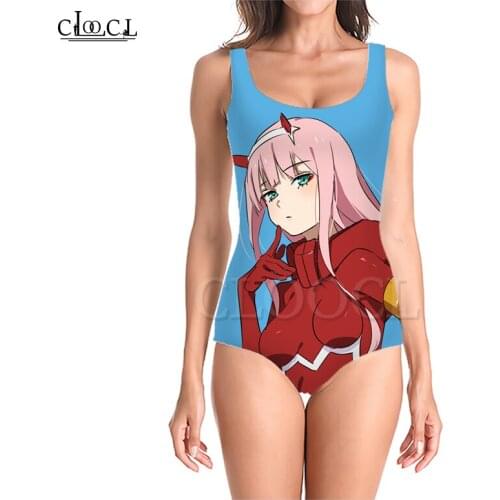 CLOOCL Anime Darling In The Franxx Zero Two 3D Print Womens Sleeveless Sexy Swimsuit Summer Beach Swimwear One-piece