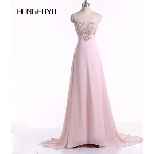 Prom Dresses Actual Image Wholesale Strapless Beaded Pink Long Vestidos Casual Dress Prom Gown 2019 New Factory Made