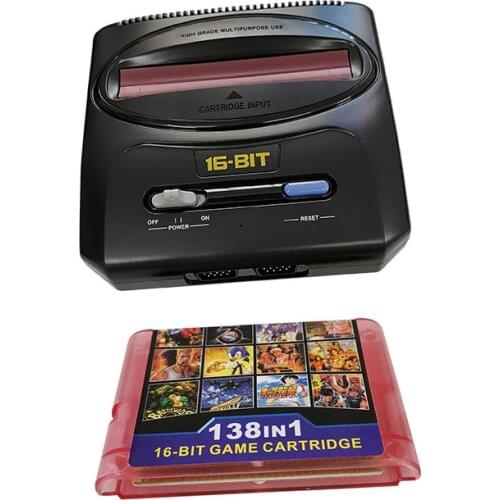 16 bit SEGA Video Game Console with US/ EU and Japan Mode Switch with SEGA 138 in 1 classic games cartridge