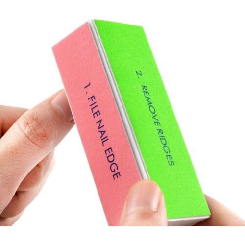 2Pcs Fashion Sponge Nail File Buffer Block Manicure Polish Sanding Nail Buffer Buffing Multi-colored Nail Art Tools FY238