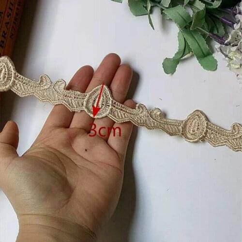 2 yards Ivory Embroidery Strip Tassel Lace Ribbon Trims Applique for Sofa Cover Curtain Trimmings Lace Fabric Sewing 3 cm