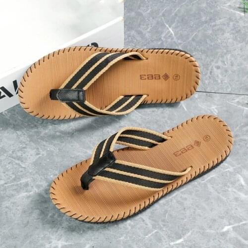 2021 Korean Version Of The Trend Webbing Youth Vitality Flip Flops Mens Casual Non-Slip Wear-Resistant Holiday Beach Slippers