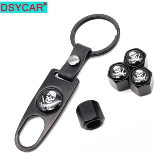 DSYCAR 1Set Zinc Alloy Anti-theft Car Wheel Tire Valve Caps Stem Air with buckle Wrench Auto Car Wheels Tires Parts