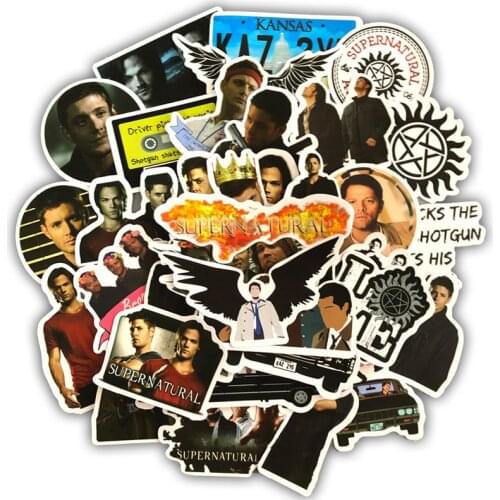 50Pcs American Hot TV Drama Series Supernatural Stickers For Skateboard Motorcycle Laptop Luggage Waterproof Guitar Car Sticker