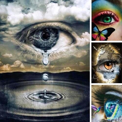 5D DIY Diamond Painting Eyes Cross Stitch Kit Full Drill Diamond Embroidery Mosaic Art Picture of Rhinestones Craft Decor