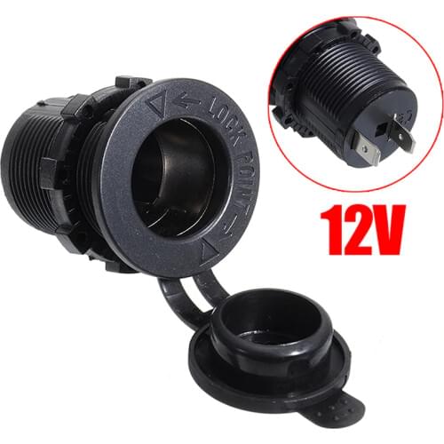 Black 12V Car Cigarette Lighter Power Plug Outlet Dustproof Cars Power Socket Interior Parts Fit for Motorbike Boat Tractor