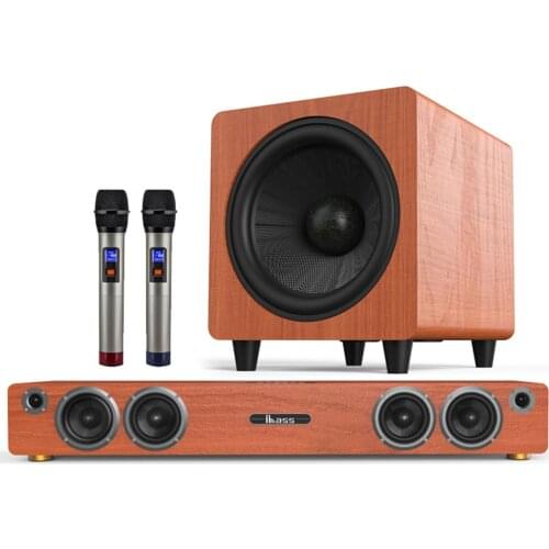 Bluetooth Speaker Home Theater Soundbar K Song Echo Wall Fiber Coaxial DSP Sound Processing 10 Inch Wired Subwoofer Music Center