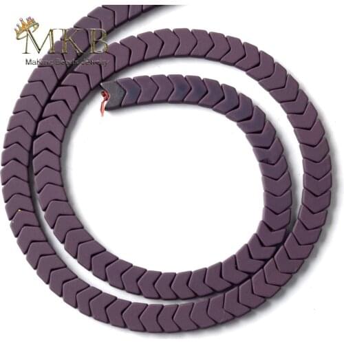 6*3mm Brown Hematite Stone Natural Stone Matte Rubber Arrows Beads Space Loose Beads For Jewelry Making Diy Bracelet Strand15"
