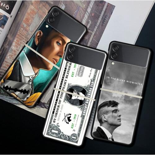 For Samsung Galaxy Z Flip 3 5G Case Luxury Matte Black Hard Phone Cover ZFlip 3 Shockproof Fundas Shell Peaky Blinders Shelby