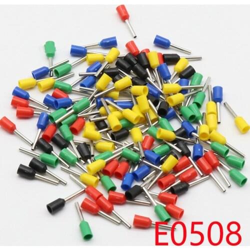 E0508 Tube insulating Insulated terminals 0.5MM2 Cable Wire Connector Insulating Crimp Terminal 100PCS/Pack Connector E