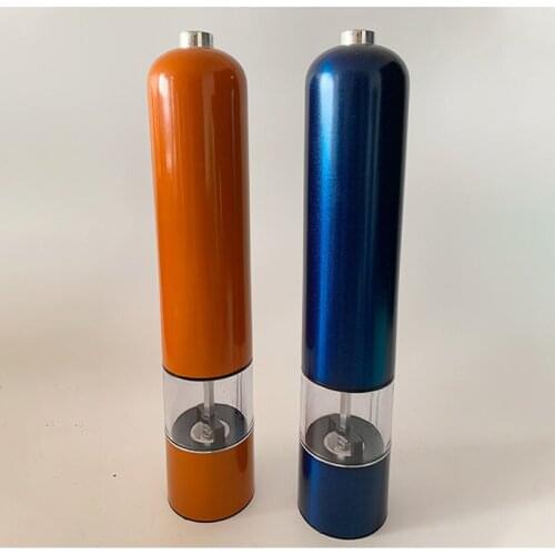 Stainless steel electric pepper grinder restaurant sea salt seasoning bottle push type creative kitchen supplies