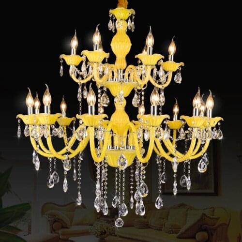 European Chandeliers Living Room Lights for Restaurant Modern Simple modern glass chandelier Light candle crystal chandeliers