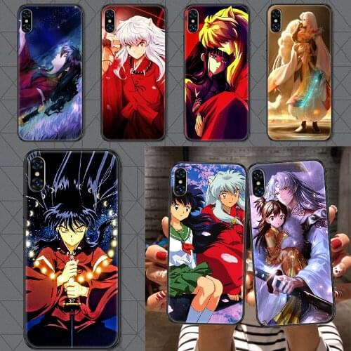 Anime Inuyasha Phone Case Cover Hull For iphone 5 5s se 2 6 6s 7 8 12 mini plus X XS XR 11 PRO MAX black painting funda 3D