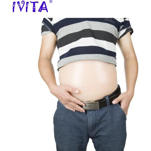 IVITA 100% Realistic Soft Silicone Belly Fake Pregnant Belly Pregnancy Maternity Artificial Lifelike Style Belly For Unisex