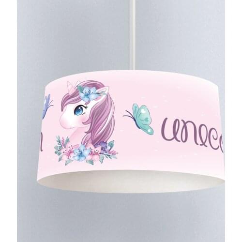 Lamp For Kids Bedrooms Light Chandelier for Living Room Childrens Room Powder Pink Unicorn Butterfly Model 188