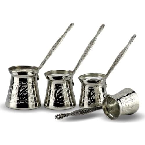 Morya Copper Turkish Coffee Pot Mocha Espresso Latte Ewer Vintage Jazzva Briki Coffee Pot Kettle Drink Tool Cafetiere Stovetop Set