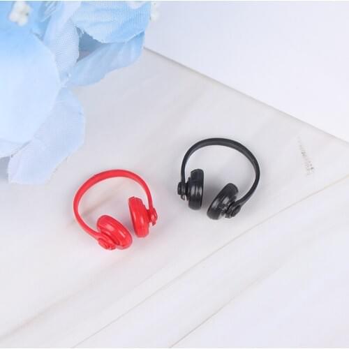 2Pcs 1/12 Dollhouse Miniatures Plastic Wireless Earphone Headphone Christmas Gift Doll House Decor Classic Toys for Child Kids