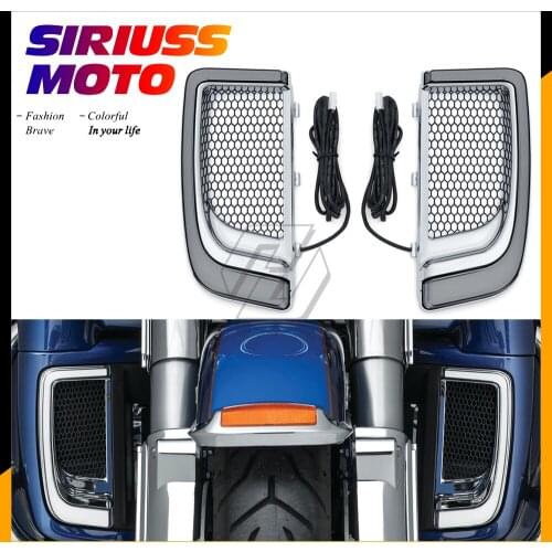 Motorcycle LED Fairing Lower Grills Turn Signal Light Case for Harley Touring FLHTCU FLHTCUL FLHTK FLTRK FLHXSE
